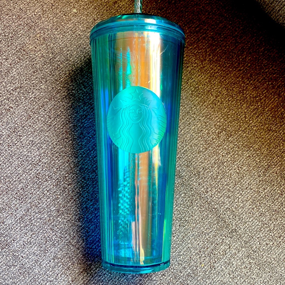 Starbucks Clear Teal Dome Cup